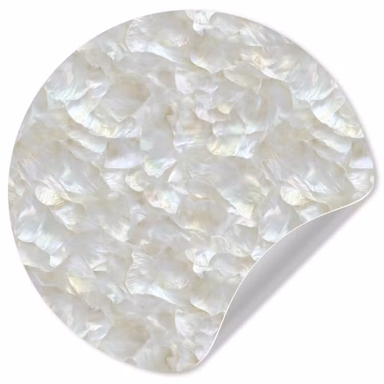 Parelmoerglans - Wit - Schelp Wandcirkel behangsticker klein 186 -3d