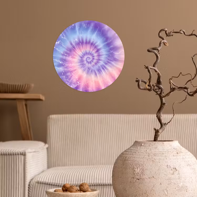 Pasteltinten - Paars - Spiraal - Marmer Wandcirkel behangsticker klein -sfeer1