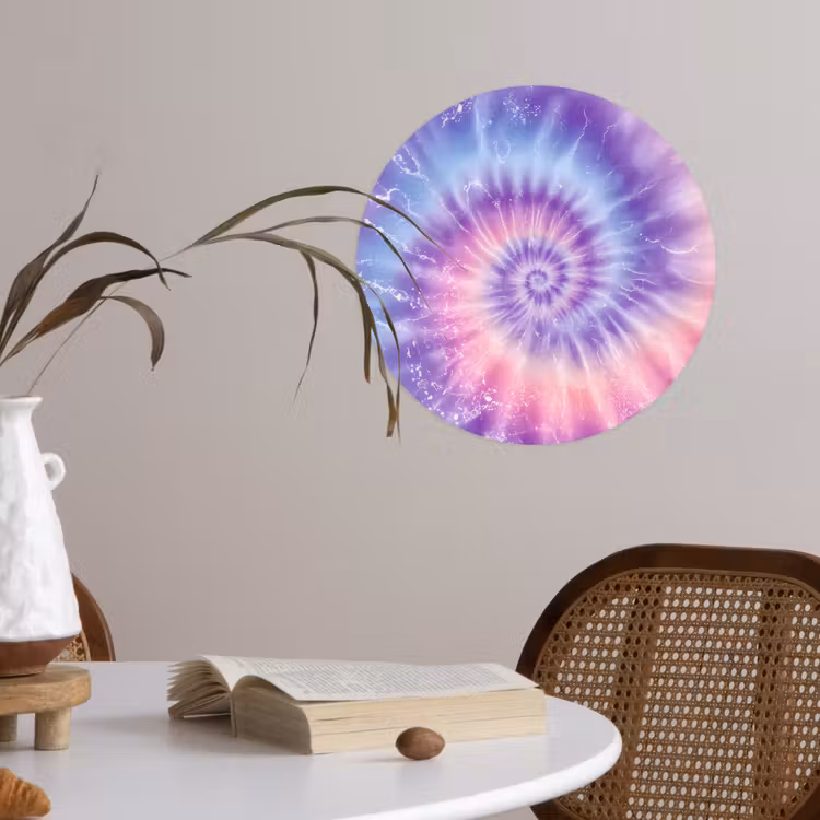 Pasteltinten - Paars - Spiraal - Marmer Wandcirkel behangsticker klein -sfeer3
