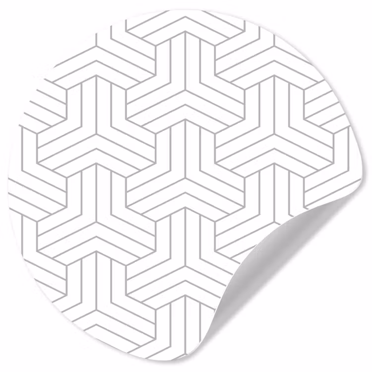 Patronen - Abstract - Zwart - Wit - Geometrie Wandcirkel behangsticker klein 186 -3d