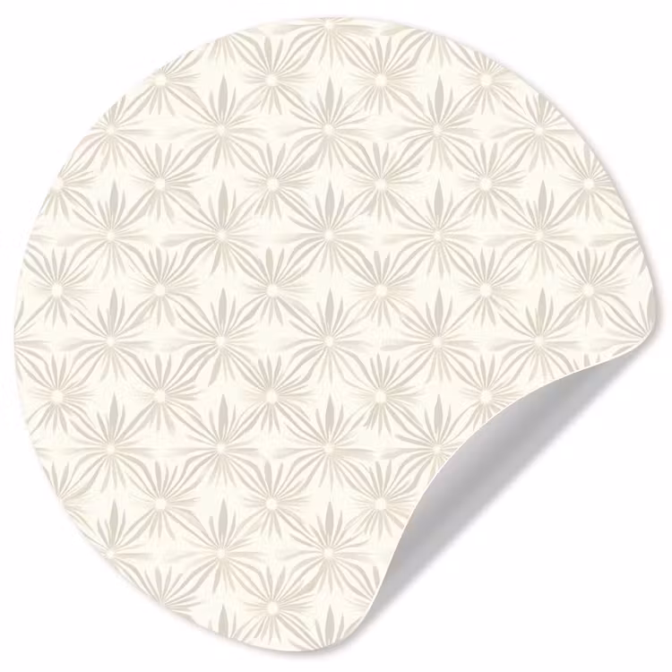 Patroon - Bloemen - Beige Wandcirkel behangsticker klein 186 -3d