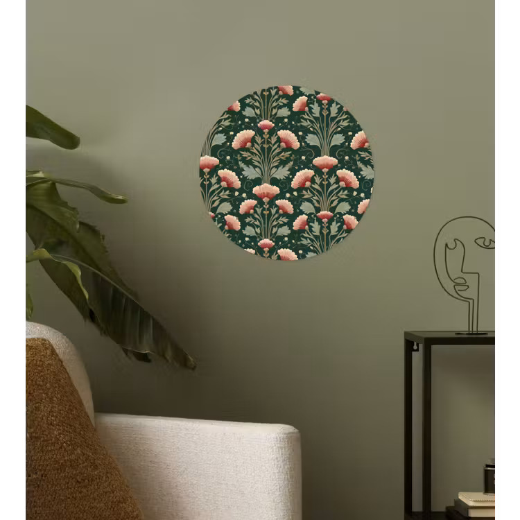 Patroon - Botanisch - Kleurrijk Wandcirkel behangsticker klein 186 -sfeer2
