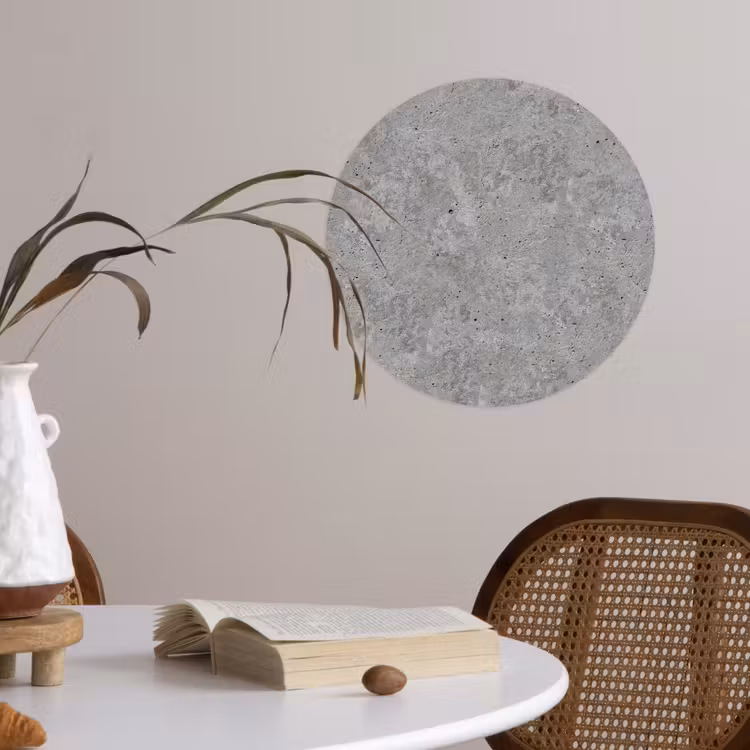 Patroon - Cement - Beton Wandcirkel behangsticker klein 186 -sfeer3
