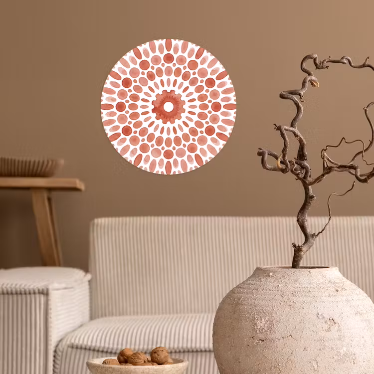 Patroon - Cirkels - Abstract - Modern - Rood Wandcirkel behangsticker klein -sfeer1