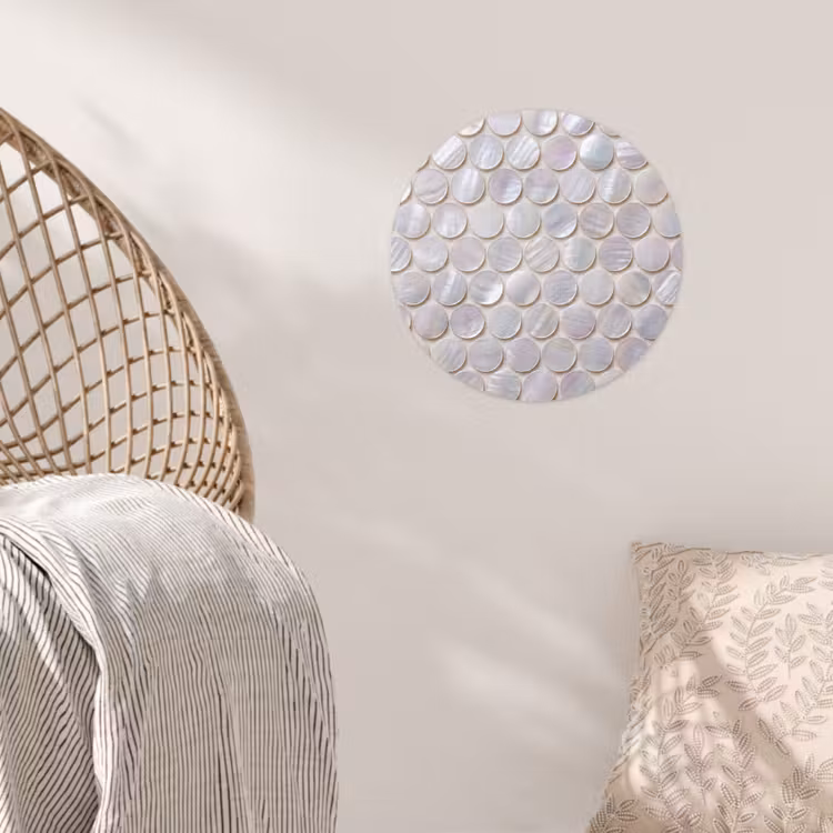 Patroon - Cirkels - Abstract - Modern - Wit Wandcirkel behangsticker klein -sfeer4