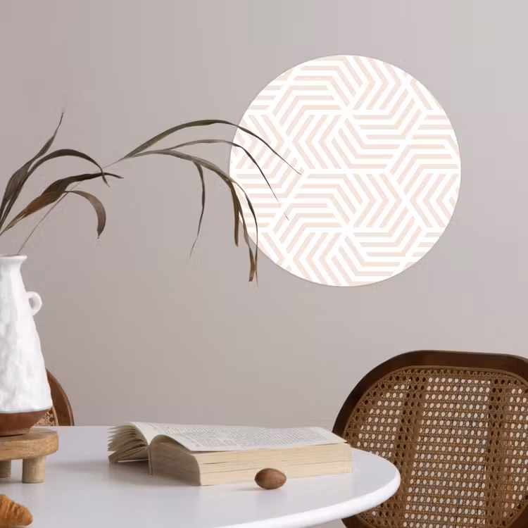 Patroon - Geometrie - Design - Pastel Wandcirkel behangsticker klein 186 -sfeer3