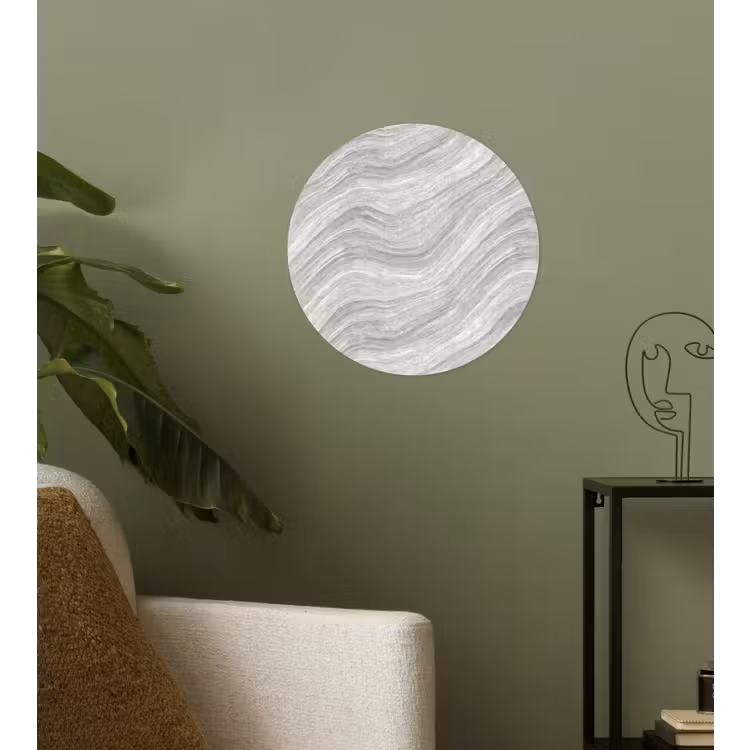 Patroon - Helder - Wit - Grijs Wandcirkel behangsticker klein 186 -sfeer2