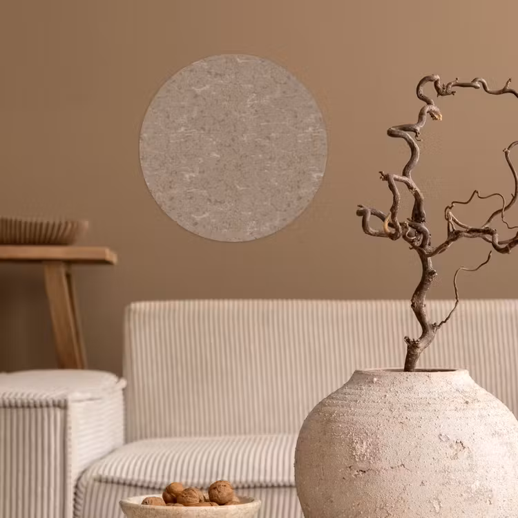 Patroon - Kalksteen - Beige Wandcirkel behangsticker klein 186 -sfeer1
