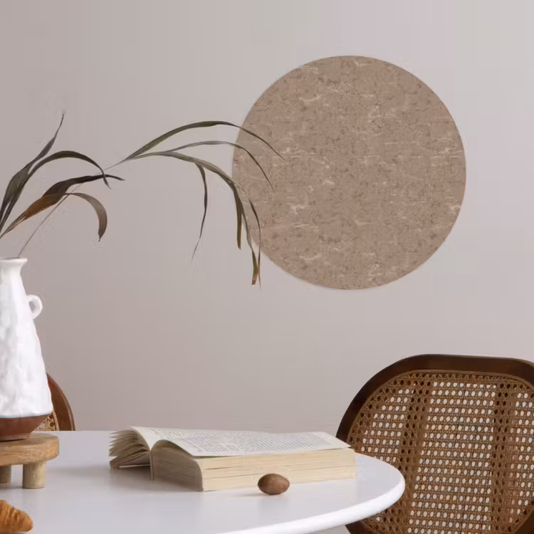 Patroon - Kalksteen - Beige Wandcirkel behangsticker klein 186 -sfeer3