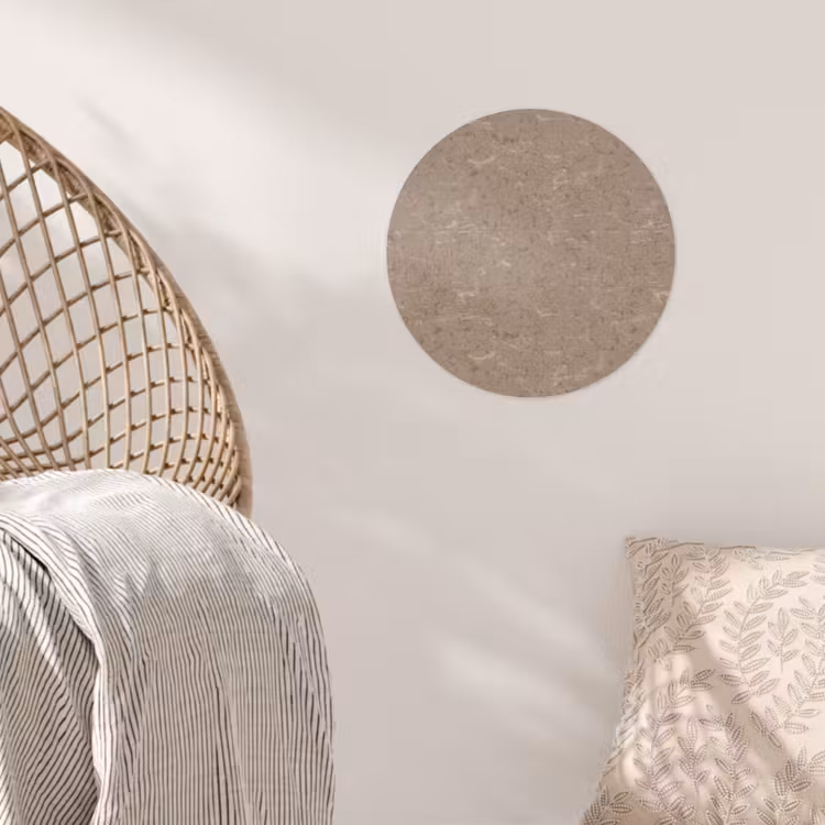 Patroon - Kalksteen - Beige Wandcirkel behangsticker klein 186 -sfeer4