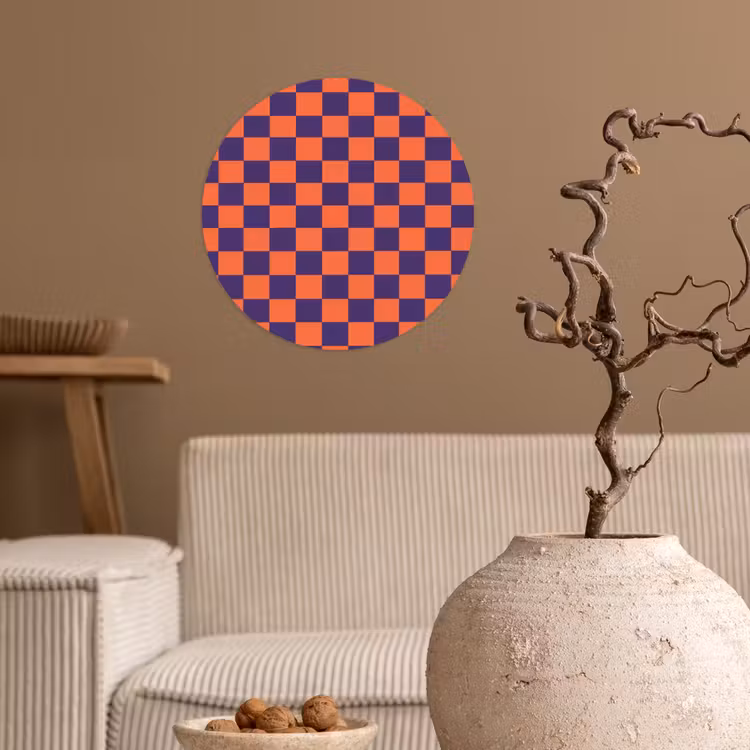 Patroon - Klassiek - Paars Wandcirkel behangsticker klein 186 -sfeer1
