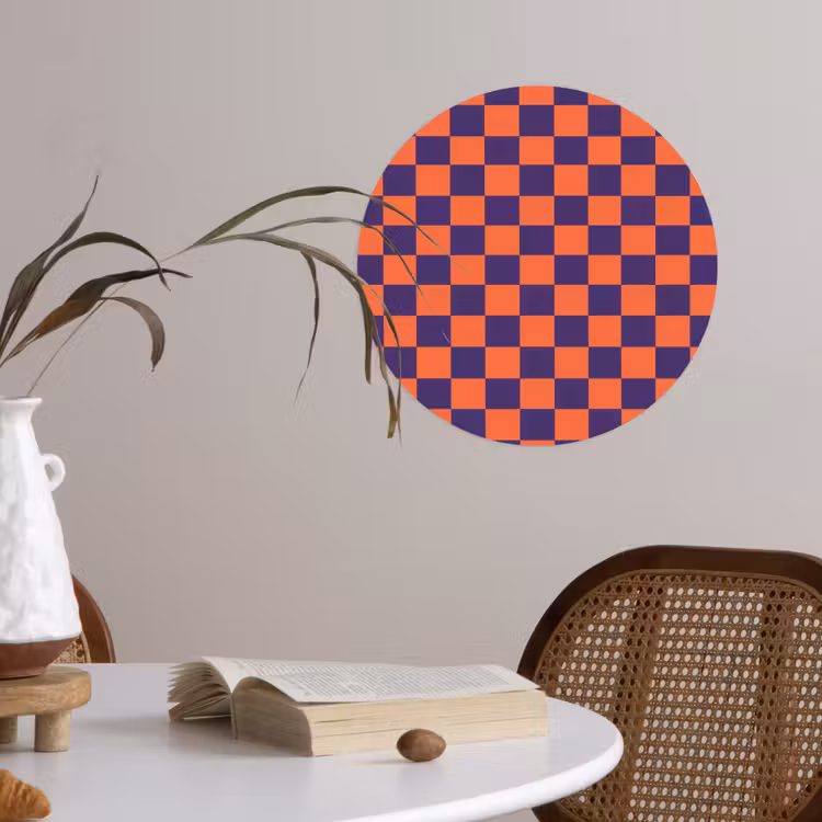 Patroon - Klassiek - Paars Wandcirkel behangsticker klein 186 -sfeer3