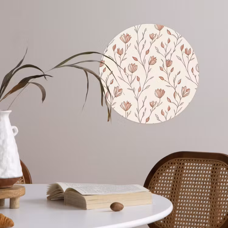 Patroon - Klassiek - Roze Wandcirkel behangsticker klein 186 -sfeer3