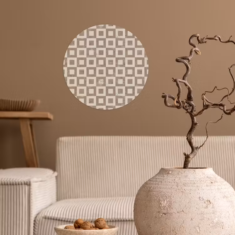 Patroon - Marmer - Beige Wandcirkel behangsticker klein 186 -sfeer1
