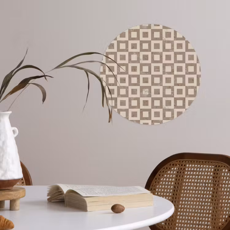 Patroon - Marmer - Beige Wandcirkel behangsticker klein 186 -sfeer3