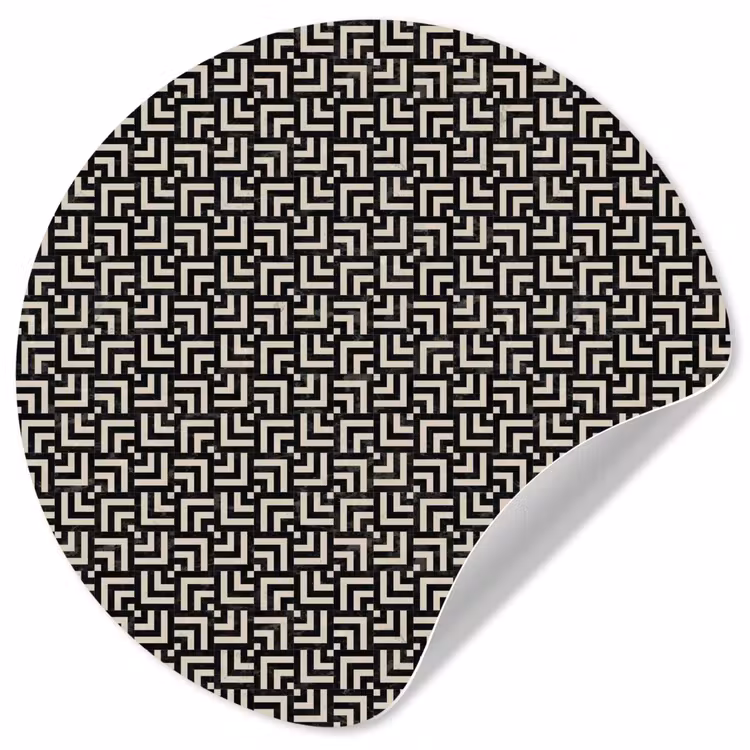 Patroon - Marmer - Zwart Wandcirkel behangsticker klein 186 -3d
