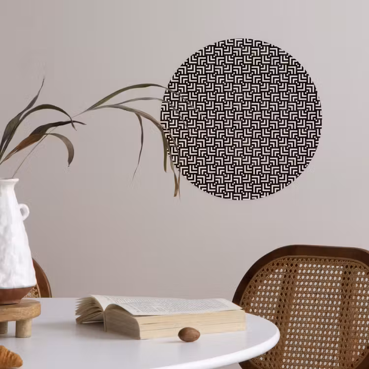 Patroon - Marmer - Zwart Wandcirkel behangsticker klein 186 -sfeer3