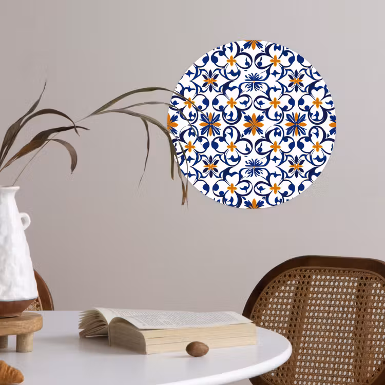 Patroon - Modern - Kleurrijk Wandcirkel behangsticker klein 186 -sfeer3