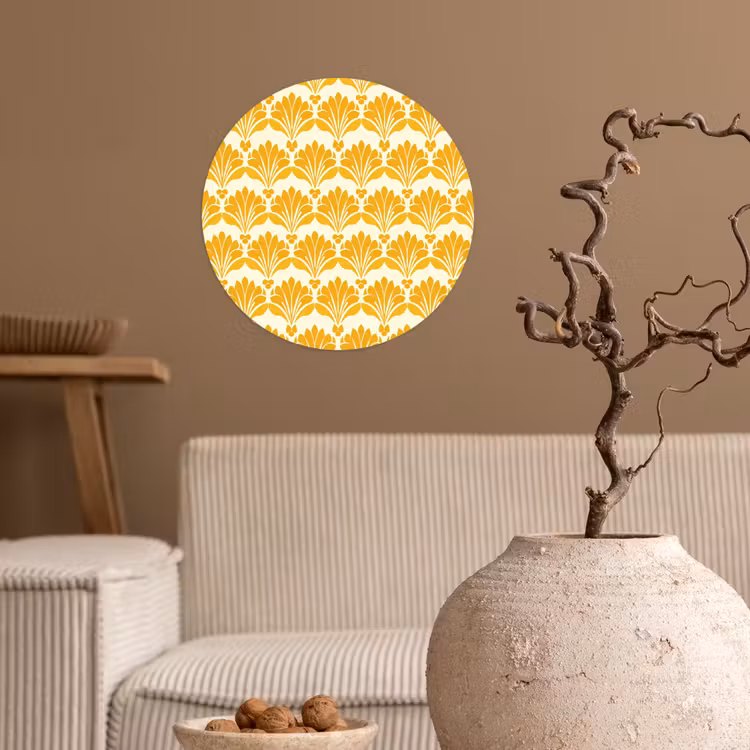 Patroon - Motief - Geel Wandcirkel behangsticker klein 186 -sfeer1