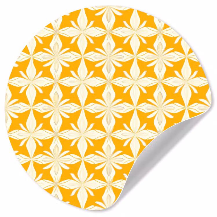 Patroon - Retro - Geel Wandcirkel behangsticker klein 186 -3d