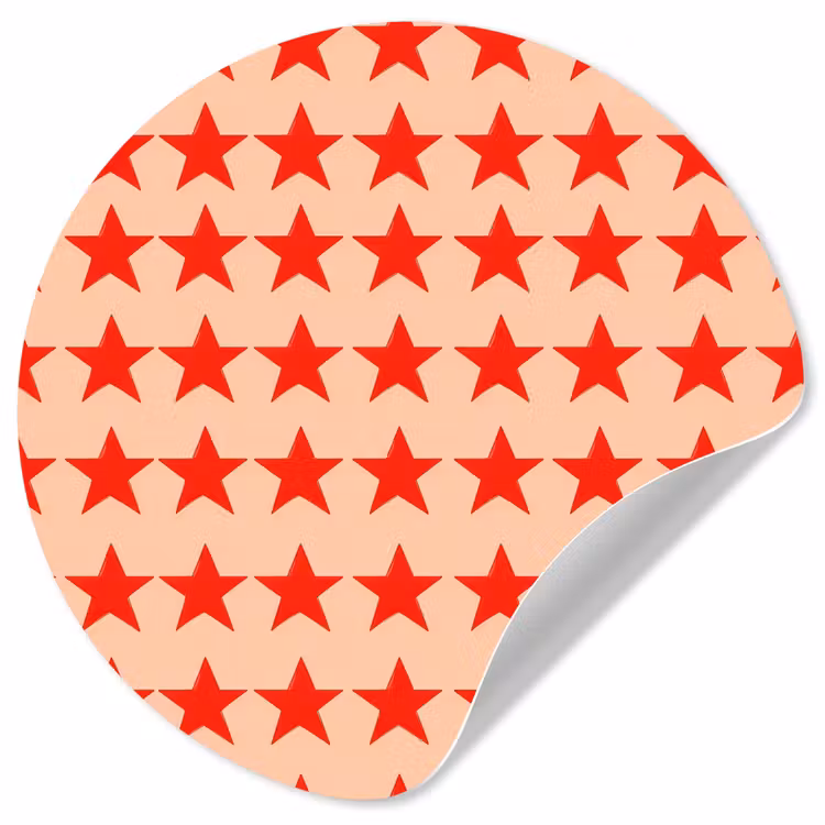 Patroon - Sterren - Rood Wandcirkel behangsticker klein 186 -3d