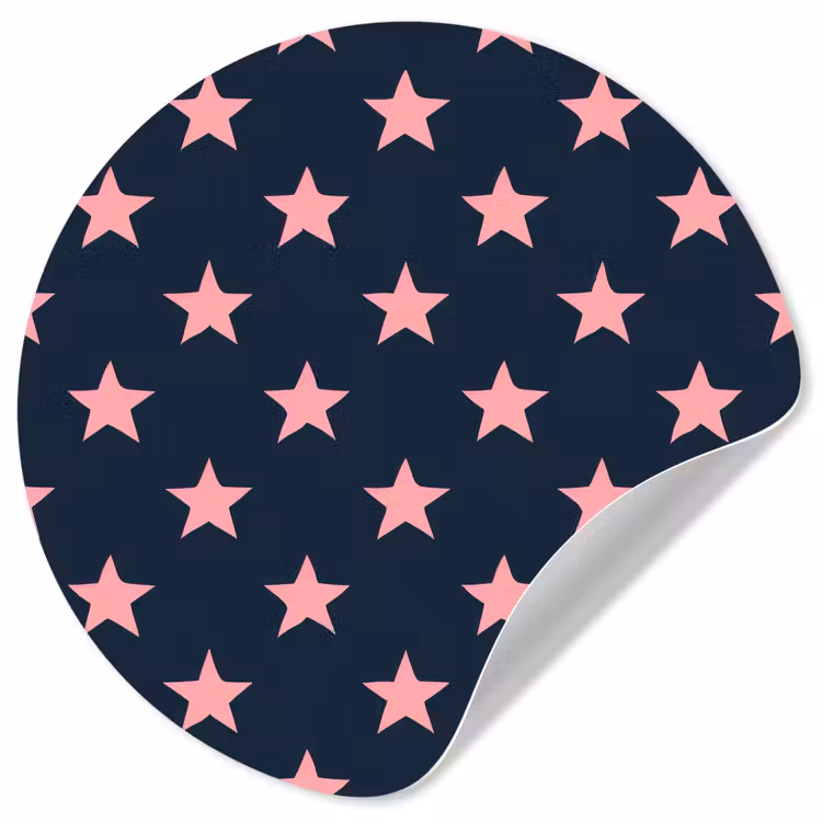Patroon - Sterren - Roze Wandcirkel behangsticker klein 186 -3d
