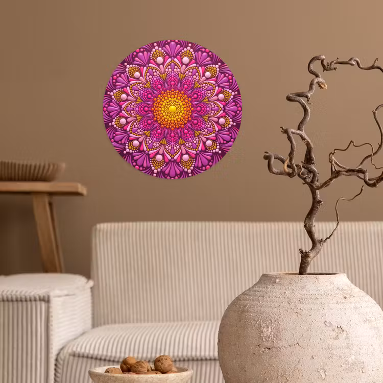 Patroon - Stippen - Abstract - Kleurrijk Wandcirkel behangsticker klein -sfeer1