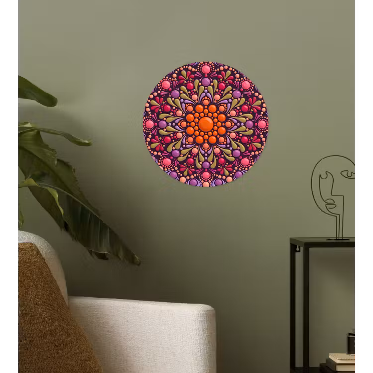 Patroon - Stippen - Abstract - Modern - Kleurrijk Wandcirkel behangsticker klein -sfeer2