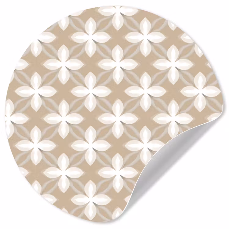 Patroon - Symmetrisch - Beige Wandcirkel behangsticker klein 186 -3d