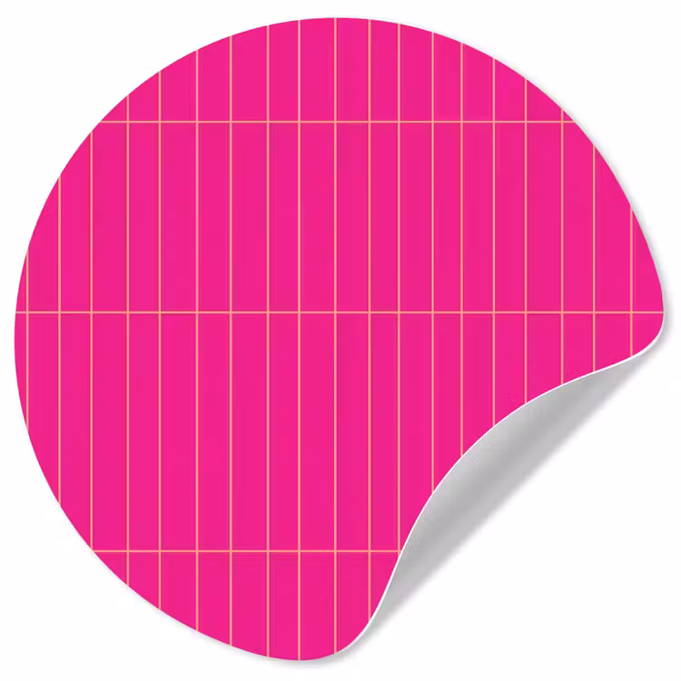 Patroon - Tegel - Magenta - Roze Wandcirkel behangsticker klein 186 -3d