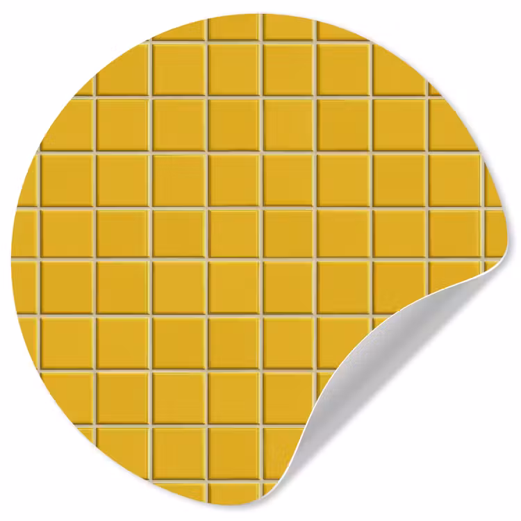 Patroon - Tegel - Okergeel Wandcirkel behangsticker klein 186 -3d
