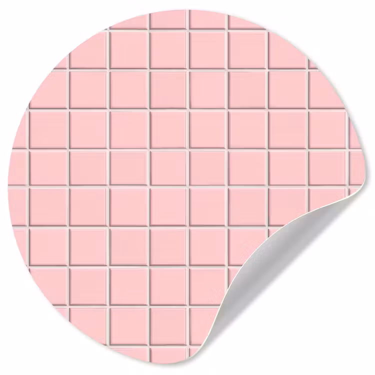 Patroon - Tegel - Pastelroze Wandcirkel behangsticker klein 186 -3d