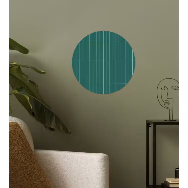 Patroon - Tegel - Saliegroen Wandcirkel behangsticker klein 186 -sfeer2