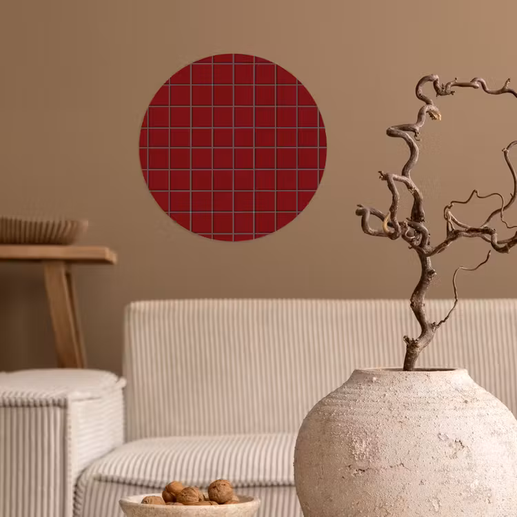 Patroon - Tegels - Burgundy Wandcirkel behangsticker klein 186 -sfeer1