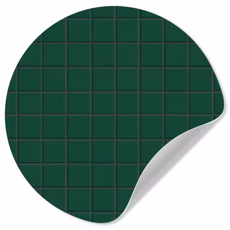 Patroon - Tegels - Dennen - Groen Wandcirkel behangsticker klein 186 -3d