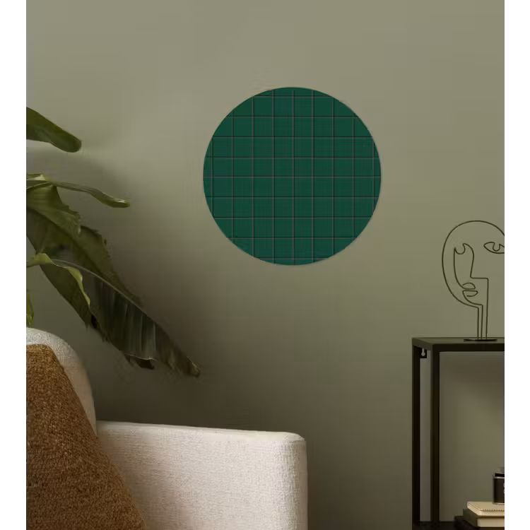 Patroon - Tegels - Dennen - Groen Wandcirkel behangsticker klein 186 -sfeer2
