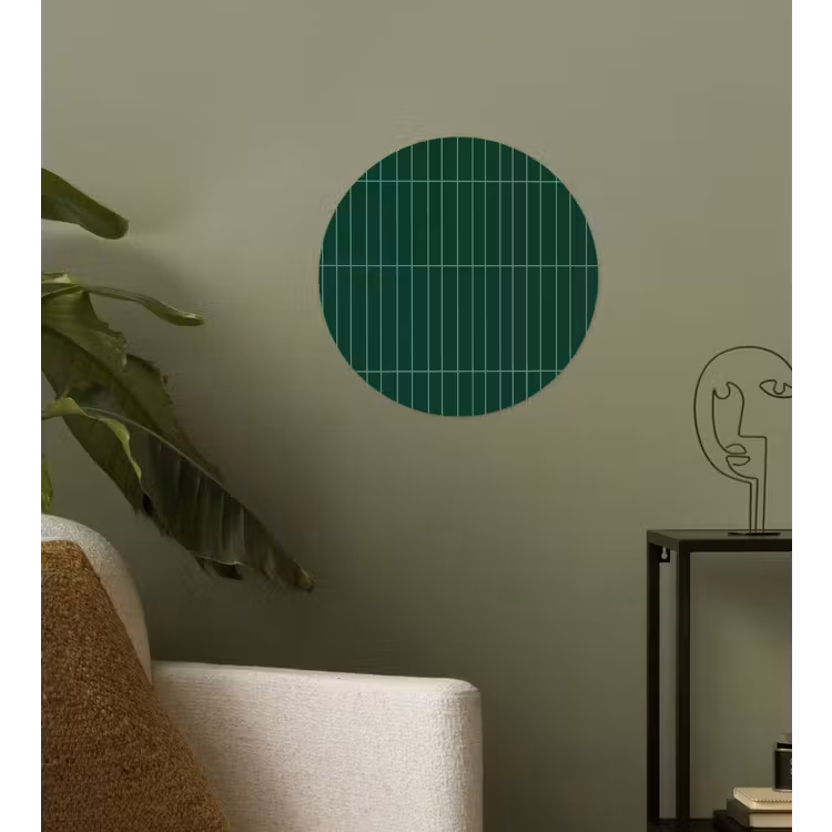 Patroon - Tegels - Donkergroen Wandcirkel behangsticker klein 186 -sfeer2