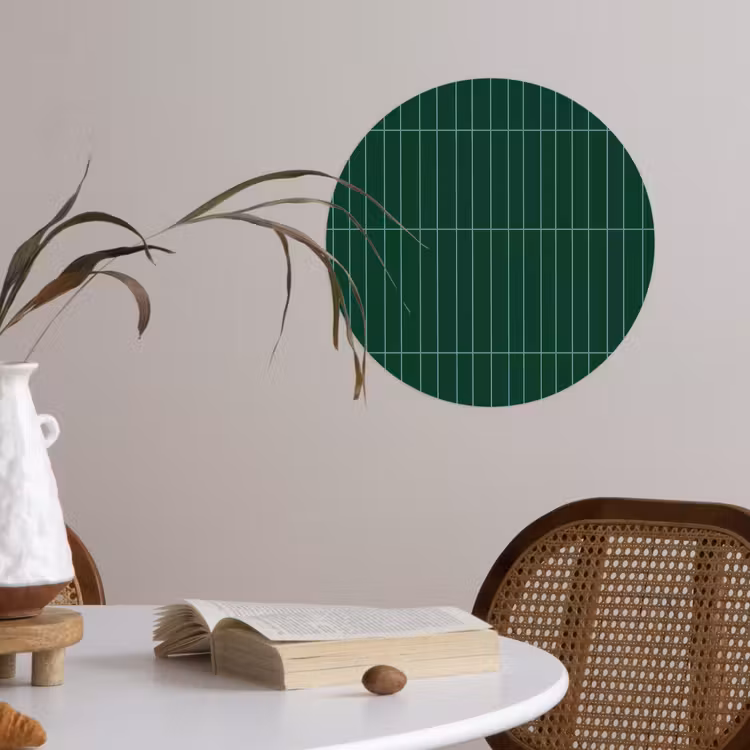 Patroon - Tegels - Donkergroen Wandcirkel behangsticker klein 186 -sfeer3