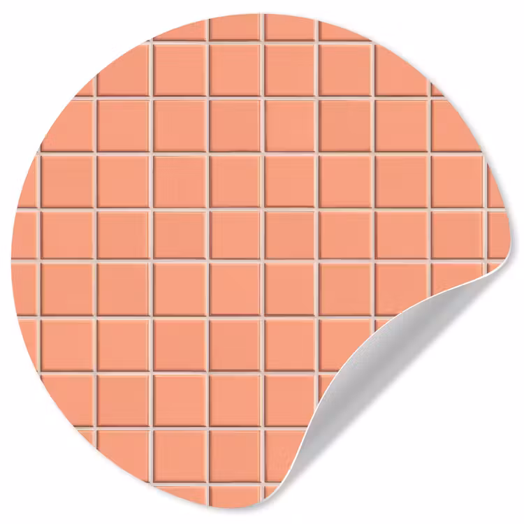 Patroon - Tegels - Perzik Wandcirkel behangsticker klein 186 -3d