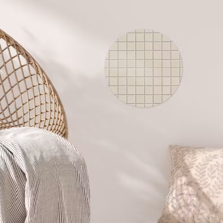 Patroon - Tegels - Taupe Wandcirkel behangsticker klein 186 -sfeer4
