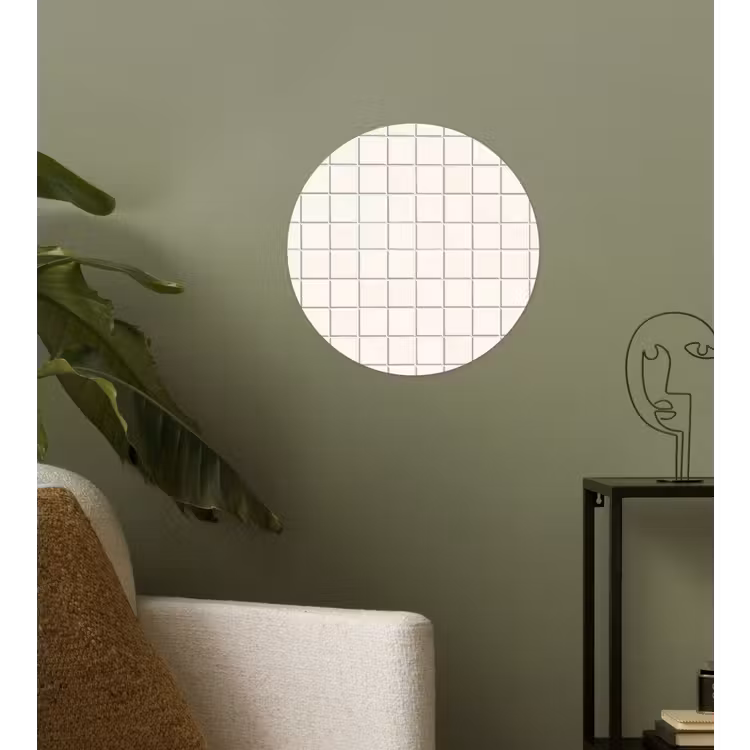 Patroon - Tegels - Wit Wandcirkel behangsticker klein 186 -sfeer2