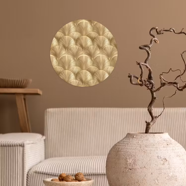Patroon - Waaier - Goud Wandcirkel behangsticker klein 186 -sfeer1