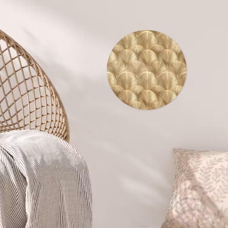 Patroon - Waaier - Goud Wandcirkel behangsticker klein 186 -sfeer4