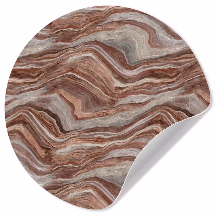 Patroon - Zandsteen - Travertijn Wandcirkel behangsticker klein 186 -3d