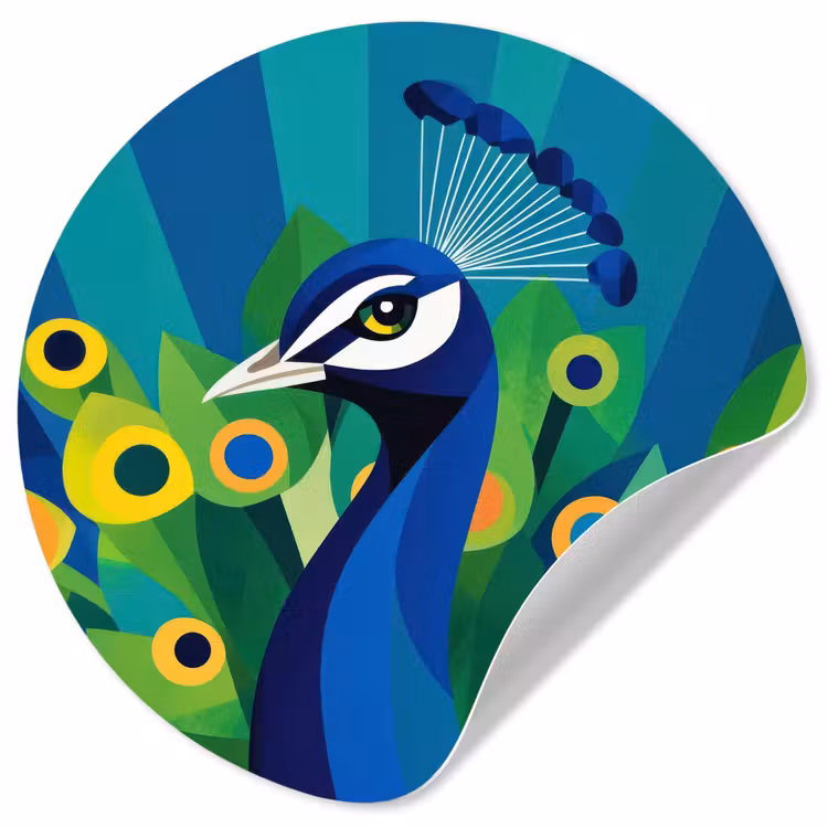 Pauw - Cirkels - Blauw Wandcirkel behangsticker klein -3d