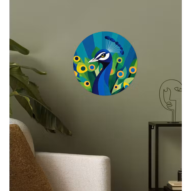 Pauw - Cirkels - Blauw Wandcirkel behangsticker klein -sfeer2