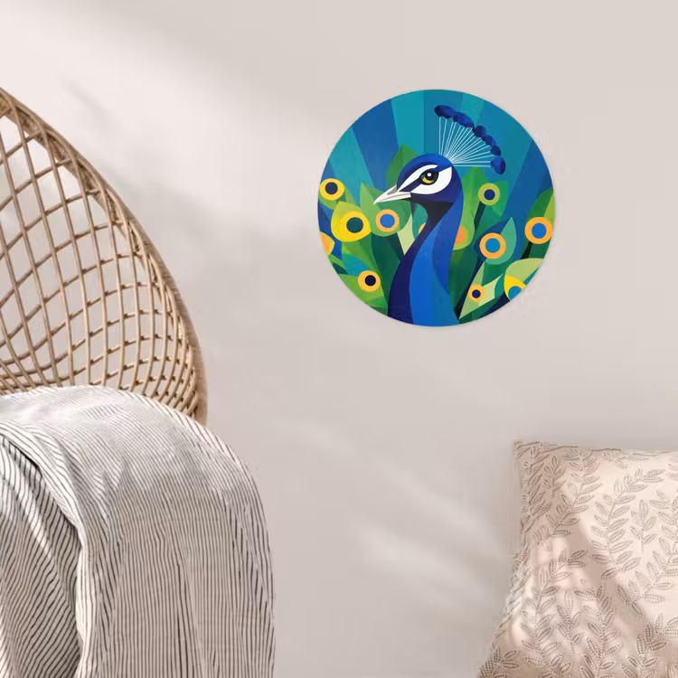 Pauw - Cirkels - Blauw Wandcirkel behangsticker klein -sfeer4