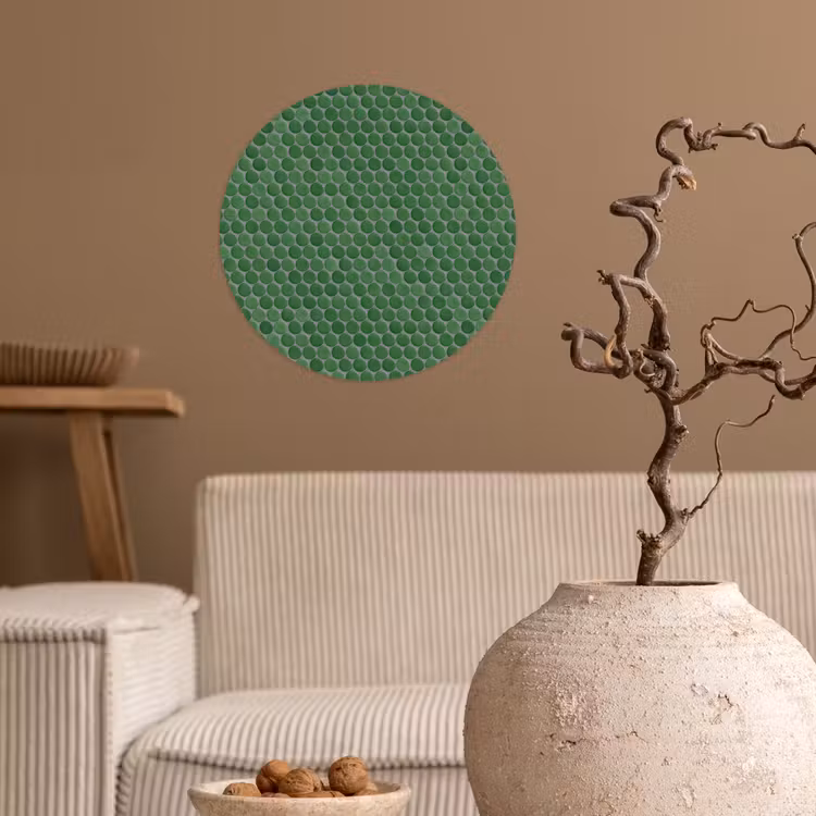 Penny - Mozaïek - Bosgroen - Green Wandcirkel behangsticker klein 186 -sfeer1