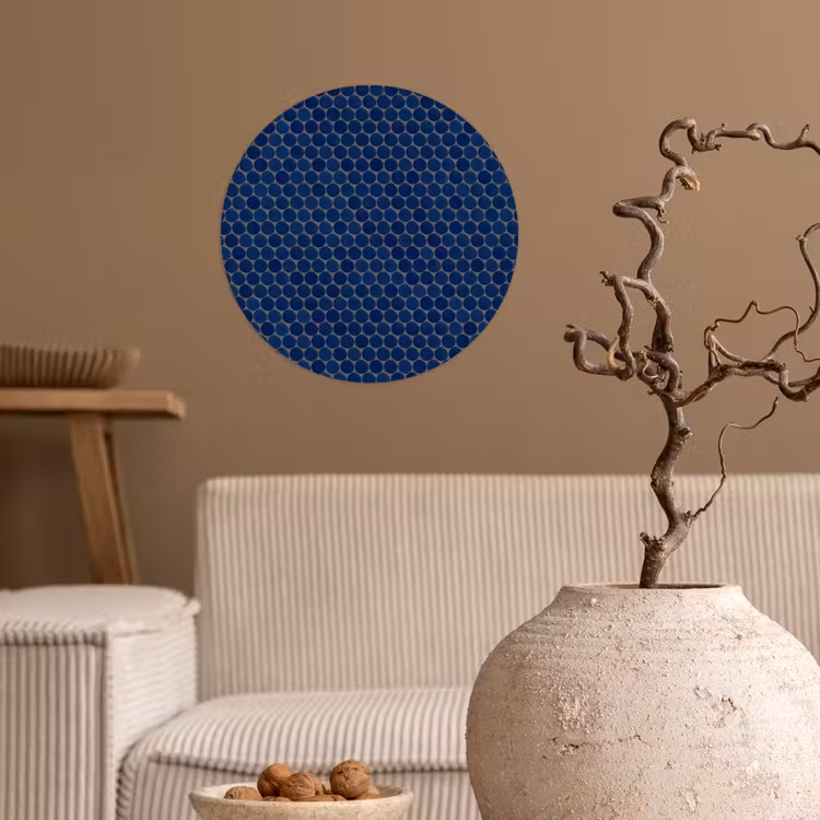 Penny - Mozaïek - Donkerblauw Wandcirkel behangsticker klein 186 -sfeer1