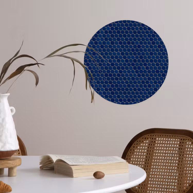 Penny - Mozaïek - Donkerblauw Wandcirkel behangsticker klein 186 -sfeer3